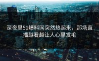 深夜里51爆料网突然热起来，那场直播越看越让人心里发毛